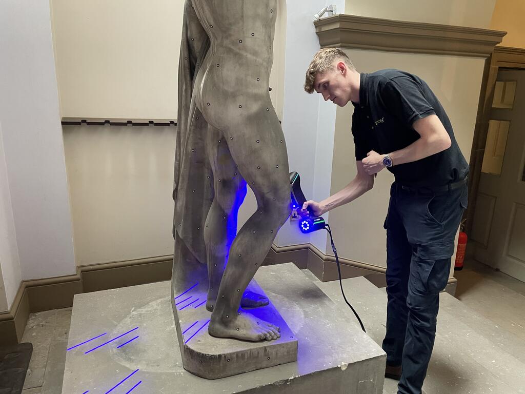 AMRC Training Centre apprentice, Harry Howson helped scan and digitise the statue.