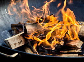An image of burning wood