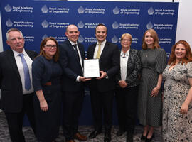 The AMRC and Boeing team at the Bhattacharyya Awards, holding the 2024 award.