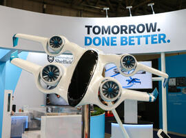 The AMRC uncrewed aerial vehicle (UAV) concept on-stand at MACH 2024