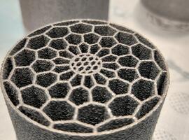 An example of an additively manufactured heat exchanger design, manufactured in AlSi10Mg